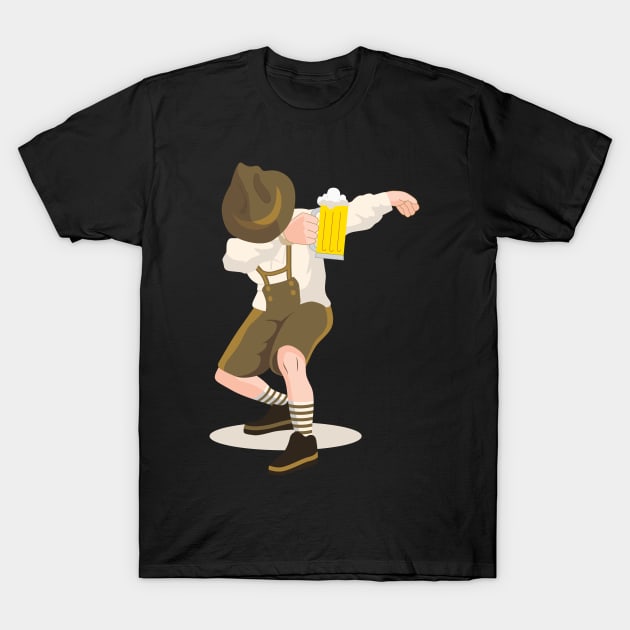 Lederhosen Dabbing' Cool Beer Lederhosen T-Shirt by ourwackyhome